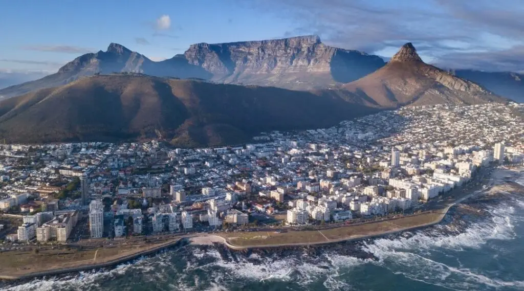 Aerial view of Sea Point In Cape Town