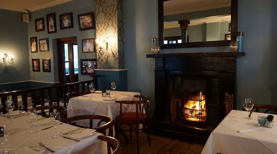Fireplace inside chapmans peak hotel