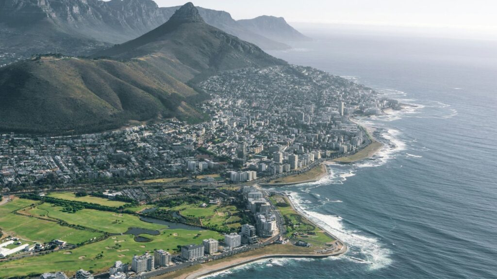 aerial shot of Sea Point Promenade
