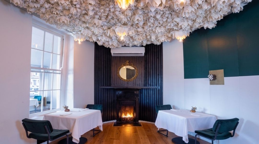 fireplace at Salsify