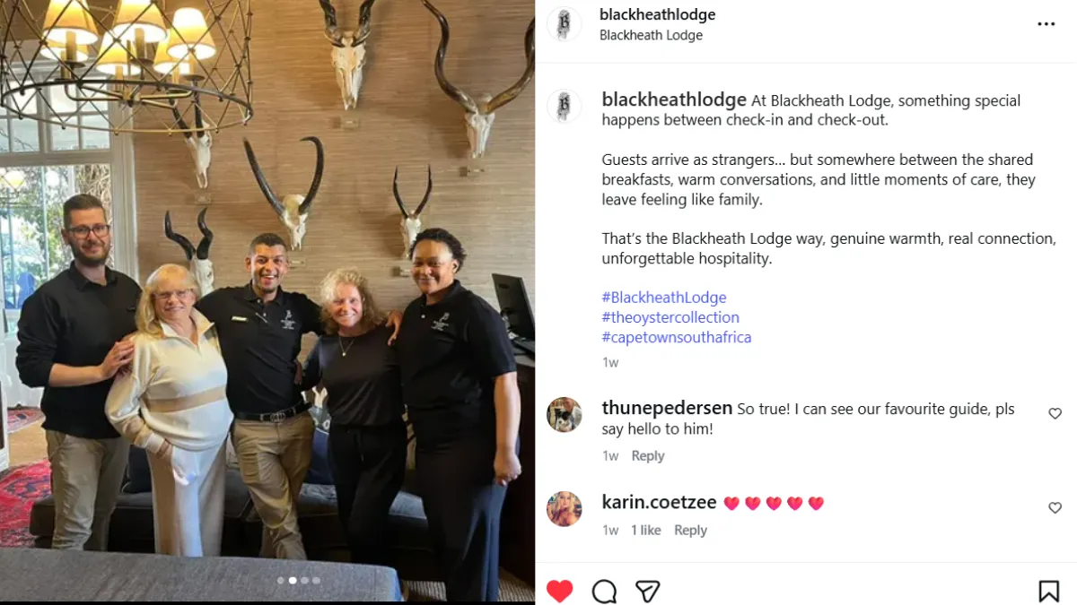 Staff at Blackheath lodge with some guests