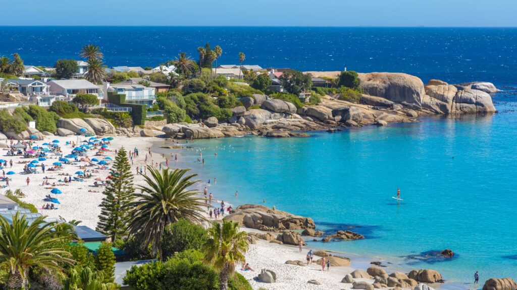 small beach with white sand and azure water