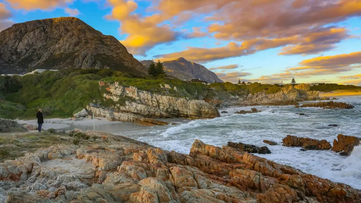 Beach at Hermanus at sunset